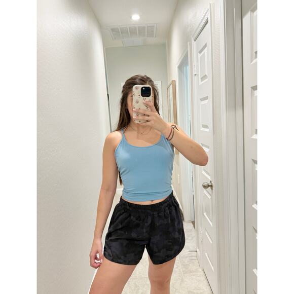 Lululemon black camo track that shorts - size 12, 5" inseam - Picture 1 of 6